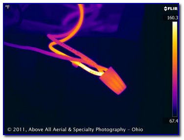 this infrared image reveals a hot wire caused by a loose connection