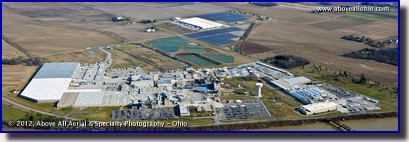 A panoramic aerial view of the Campbell's Soup factory near Napoleon in northwestern Ohio