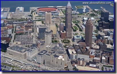 Aerial photo of downtown Cleveland, Ohio