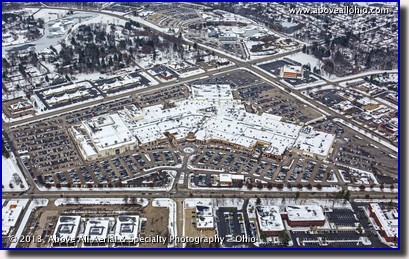 An aerial view of "Black Friday" shoppers at the Summit Park Mall near Akron, Ohio.