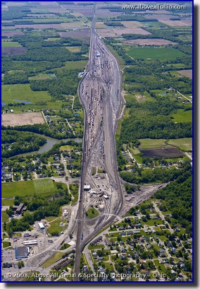 Aerial photo of the CSX railyard in Willard, Ohio