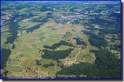 Aerial photograph of the Civil War battlefield near Gettysburg, PA