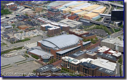 Aerial photo - Nationwide Arena, Columbus, Ohio - home of the NHL Blue Jackets