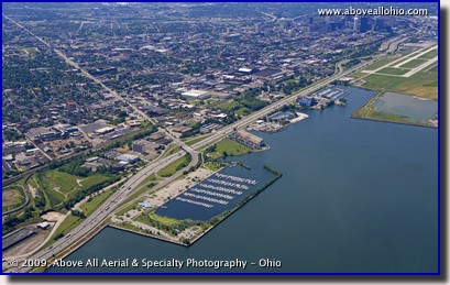 Aerial photo of a possible location of the new Port of Cleveland