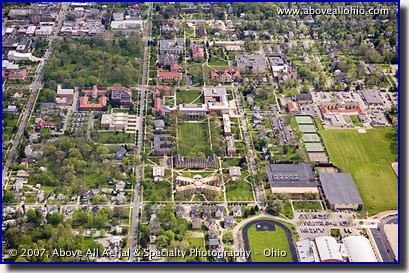 Aerial photo of Oberlin College in Oberlin, Ohio