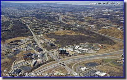Aerial photo of an office park in Independence, OH, a suburb of Cleveland