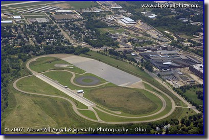 Aerial photograph of a tire testing facility near Akron, OH