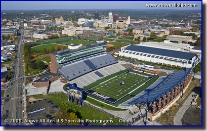 Aerial photo of the University of Akron's (Ohio) new football stadium